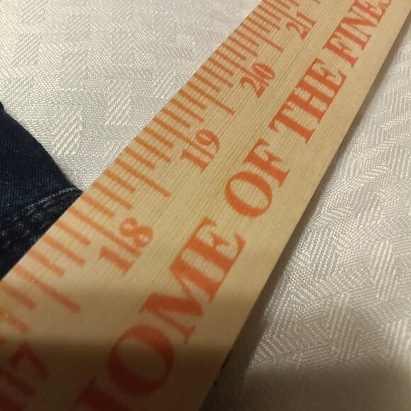 Seven7 Women's Blue Jeans Rocker Slim Size 14 Dark Wash Low Rise Boot Cut - Picture 5 of 11